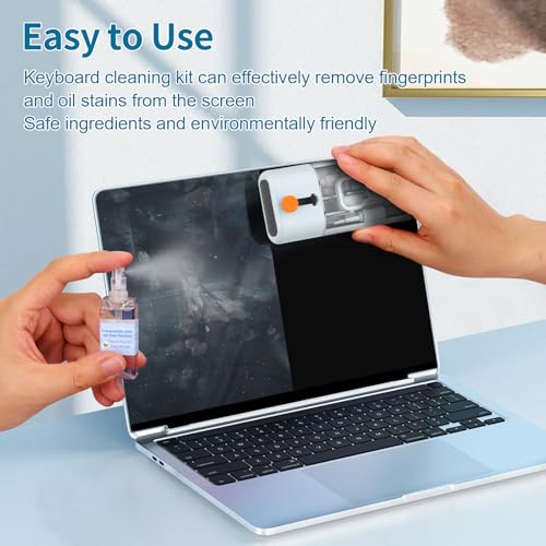 Keyboard Cleaner Laptop Cleaning Kit - 12 in 1 Computer Tech Cleaning Brush, Electronic Screen Cleaner with Multi-Function Cleaning Pen for MacBook, Tablet, iPhone, Earbuds, Camera, Lens - color: Blue