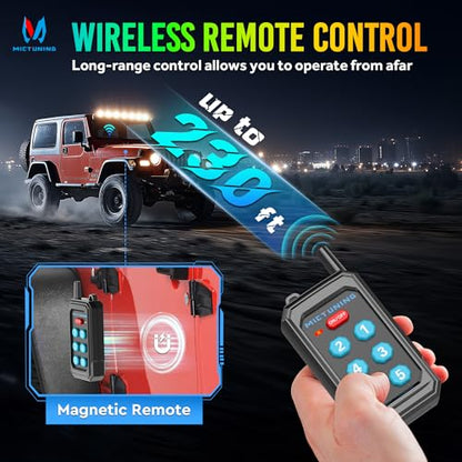 MICTUNING P1Y+ 6 Gang Switch Panel Wireless Remote Control Up to 230FT - color: Remote, size: 6 Gang