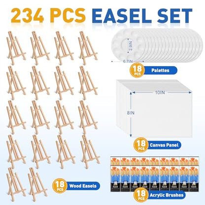 ESRICH 234PCS Acrylic Paint Set with 11.8 in Wooden Easels - style: 234PCS