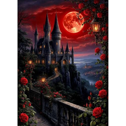 VIGEGU Roses Castle Paint by Numbers Kit for Adults Beginner 16x20 Inch - color: MT6264