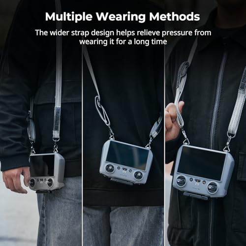 SMALLRIG Shoulder Strap for DJI RC, RC 2, RC Pro, and RC Pro2, Featuring Silicone Protection, Screw Connection, Widened Shoulder Strap, and Quick-Release Design - 5978