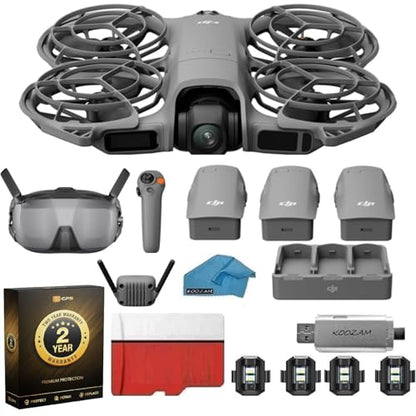 DJI Neo 2 Motion Fly More Combo with 2-Year Warranty | Goggles N3 & RC Motion 3 FPV Bundle | 3-Battery 4K Drone Kit with 128GB MicroSD & Digital Transceiver