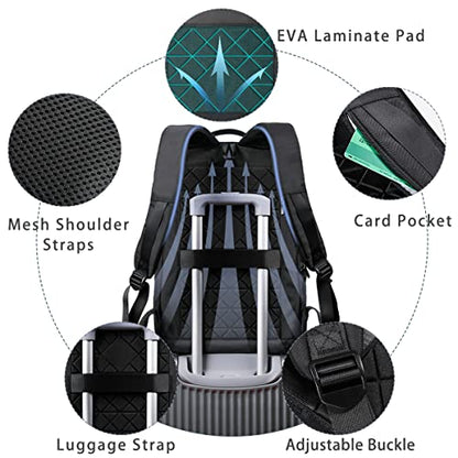 hk Backpack for Men Business Slim Laptop Bag - color: Black, size: 15.6 Inch