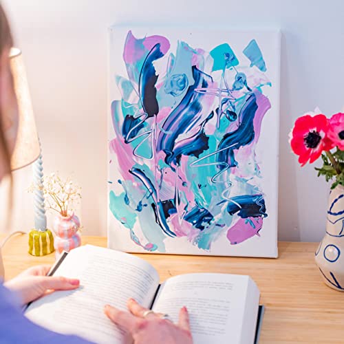 Sculpd Painting Kit, 4 Acrylic Pastel Colors, 2 Brushes, 12x16in Canvas - color: Pastel, size: Large
