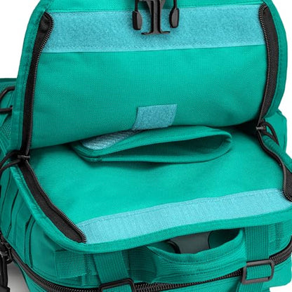 G4Free Large Tactical EDC Sling Bag, Adjustable Holder Backpack for Men - color: Peacock Green