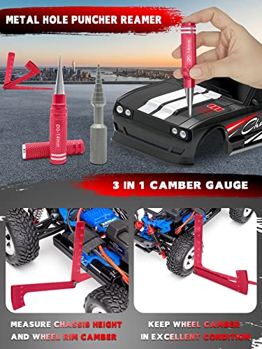 OGRC Tool Kit - Screwdriver Set, RC Repair Tools 1/8 1/10 RC Tools - 26pcs - color: Red