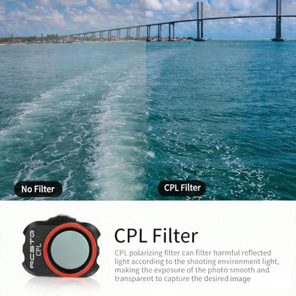 ND Filter Set for DJI Mini 4K /Mini 2/ SE/ 2 SE/Mavic Mini Drone Camera Lens Accessories, 6 Pack (CPL, UV, ND4, ND8, ND16, ND32) with Cleaning Cloth
