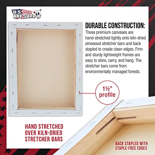 U.S. Art Supply 8"x10" Stretched Canvas for Painting, Gallery Depth 5-Pack - size: 8" x 10"