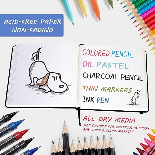 Vanrtto Hardcover Square Sketch Book, Mixed Media Sketchbook 8x8 Inch - size: 8*8 INCH