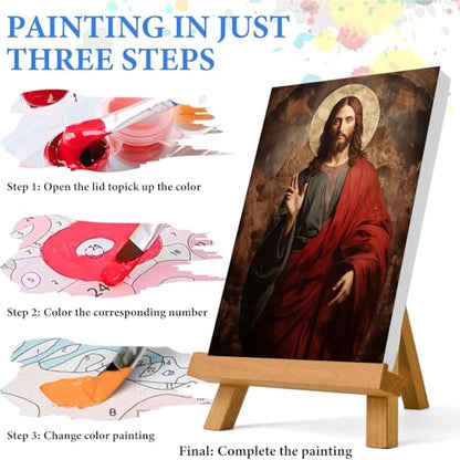 Jesus Paint by Numbers Kit for Adults Framed Canvas 12X16 in, Frameworkless - color: YH02811