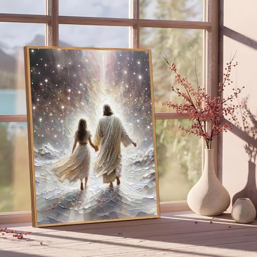 Jesus Paint by Numbers Kit for Adults Framed Canvas 12X16 in, Frameworkless - color: YH02823