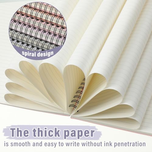 Fuutreo 6 Pack Spiral Notebook 10.5x7.45 Notebook,Cute Color,Dreamy - color: Cute Color