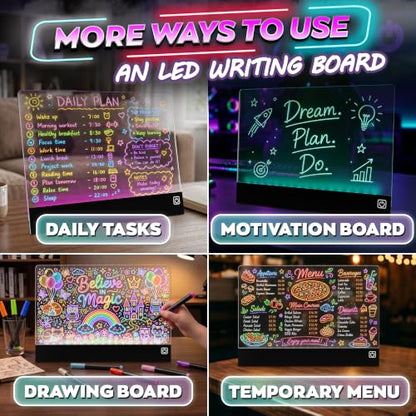 16-Inch LED Drawing Board Rechargeable; Fun Birthday Gift - color: Black