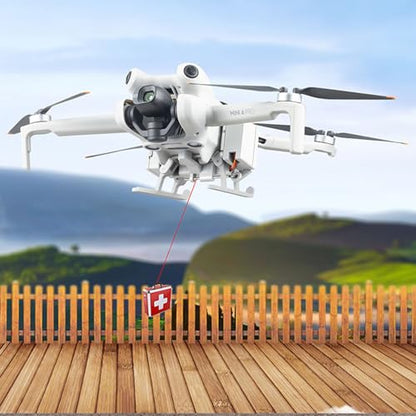 Drone Airdrop System with Landing gears for DJI Mini 4 Pro Light-sensitive Thrower Transport Delivery Payload Release Air Dropping Device Extended Legs