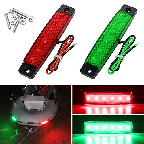Shangyuan Boat Navigation Lights, 2PCS Red and Green LED Bow Lights for Boat, Kayak, Jon Boat, Pontoon and Small Fishing Boat, 12V Waterproof Port and Starboard Marine Lights