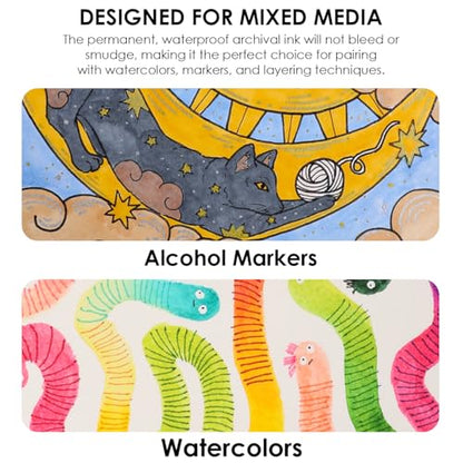 Grabie Micro Fineliner Pens, Set of 20 Multicolor Waterproof Drawing Pens - color: 20-Multicolor