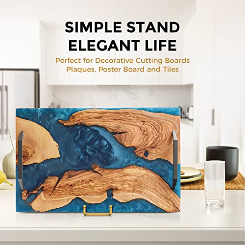 TR-LIFE 4 Pack 8 Inch Gold Plate Stands for Display - Picture Frame Stand - color: Gold - 8 Inch