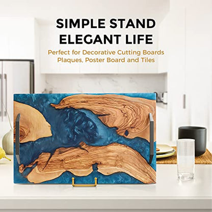 TR-LIFE 4 Pack 8 Inch Gold Plate Stands for Display - Picture Frame Stand - color: Gold - 8 Inch