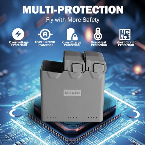 Intelligent Flight Battery Plus 2-Pack with Charging Hub for DJI Mini 5 Pro, 5000mAh 7.16V Plus Battery Charger Combo Replacement for BWXNN5-4680-7.16, Max 52 Mins Extended Flight Time