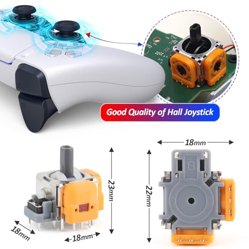 Joysticks for PS5 Hall Effect Joystick Replacement for Sony PlayStation 5 PS5 3D Analog Sensor Module for PS5 Joystick Thumb Stick Controller Accessories Parts with Repair Tools(4Pack)