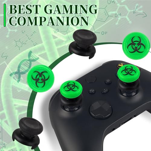 FPS Thumbstick Extender & 3D Texture Rubber Silicone Grip Cover 2 Sets for Xbox Series X/S & Xbox One Controller(BioH Green) - color: bio green