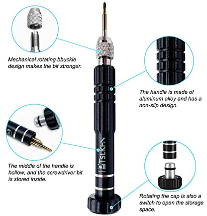 PTSLKHN Magnetic Screwdriver Kit, Black 5-in-1 Multifunctional Screwdriver - color: Black
