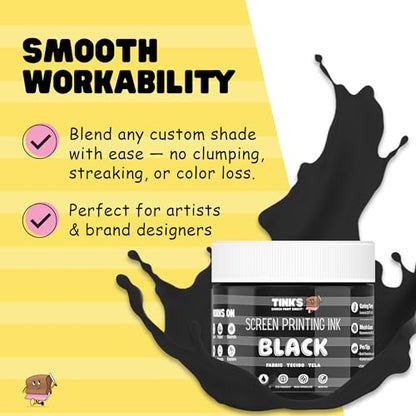 Tinks® Screen Printing Ink - Black - 8 oz. - color: Black