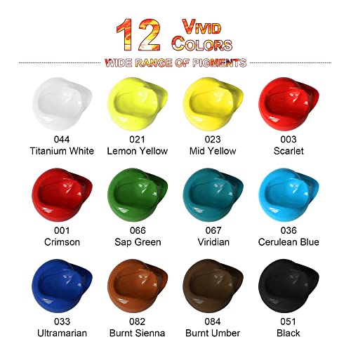 Professional Heavy Body Acrylic Paint Sets-12 Colors(75ml/2.54oz) - color: 12 colors