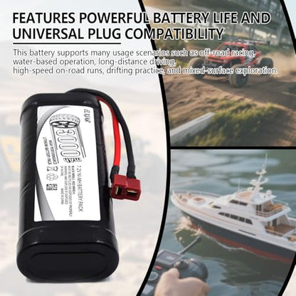 (2-Pack) 7.2V 3000mAh Ni-MH Battery with Connector for RC Vehicles - color: 7.2V 3000mAh T-Plug