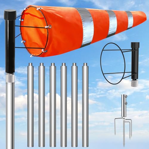 Airport Windsock Pole Kit, 8 in x 36 in Aviation Grade Wind Sock Pole Kit