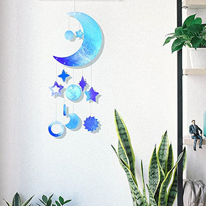 Moon & Star Resin Molds Silicone - 3 pcs Wind Chime Windbell Pendant Resin Molds Set Wall Hanging Home Decoration