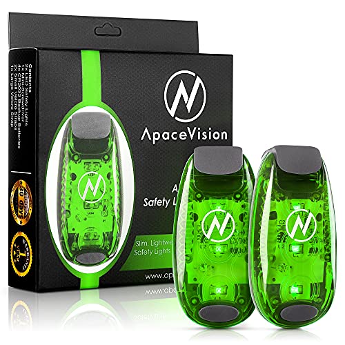 LED Safety Light (2 Pack) with Bonus Items – Clip On Strobe/Running Lights for Runners, Dogs, Bikes, Walking and More - color: Green