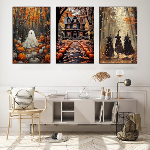 Axquilon 3 Packs Fall Framed Paint by Numbers Kit for Adults 8x10in - color: 3 Pack Fall with Easel