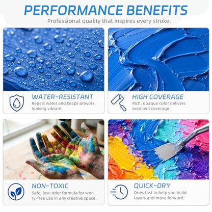 Falling in Art Large 67.6Oz Titanium White Acrylic Paint, Non-Toxic - color: Titanium White