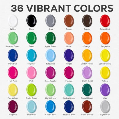 Acrylic Paint Set, 36 Colors, 4 oz/120ml Bottles - color: 120ml 36 Colors