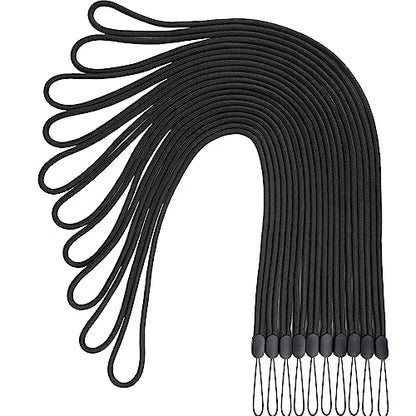 10Pack Lanyards Neck Office Straps Circular Straps(10 Black -Combination 2) - color: 10 Black - Combination 2