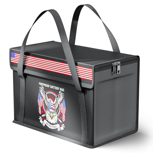 100AH LiFePO4 Lithium Battery Fireproof Bag,Large Capacity Explosion-proof Lipo Battery Safe Bag for Charging and Storage,Compatible with LiTime and LiPULS(14 * 9.4 * 7.8in) - size: 14*9.4*7.8in