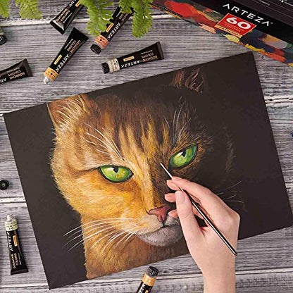 ARTEZA Gouache Colors and Canvases Bundle, Painting Art Supplies for Artist, Hobby Painters & Beginners