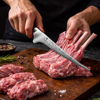 Fillet Knife 7 Inch, Powder Steel Boning Knife - size: 7.2"