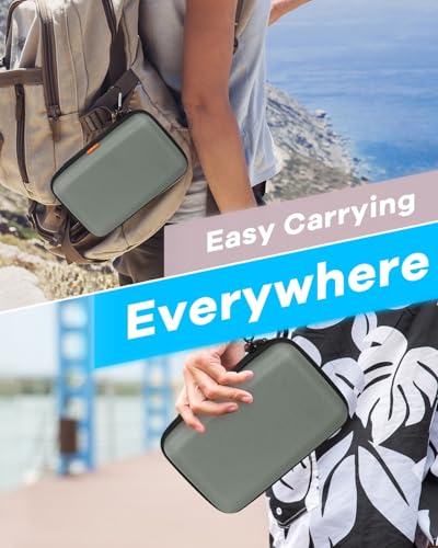 Gray-Green Hard Shell Carrying Case for External Hard Drive,Travel Case - color: Gray-Green