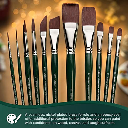 Silver Brush Limited Ruby Satin Cats Tongue Oil Paintbrush, Size 8 - size: Size - 8