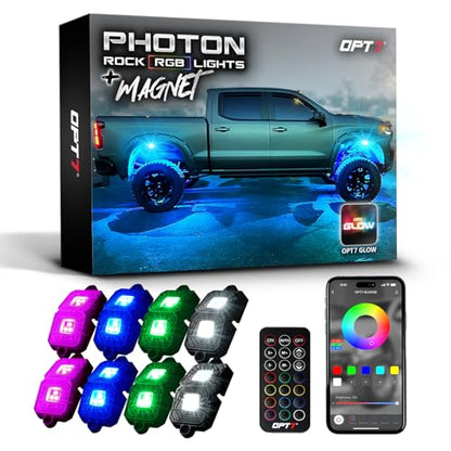OPT7 Photon 8-Pod RGB LED Aluminum Rock Lights