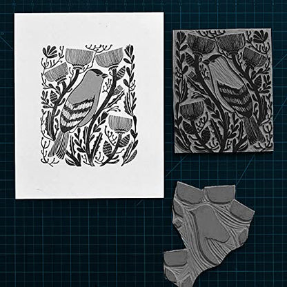 2 Pcs 6x6 Soft Linoleum Carving Block, Linocut Block for Printmaking, Gray - color: Gray, size: 6'' x 6'' 2 Pack