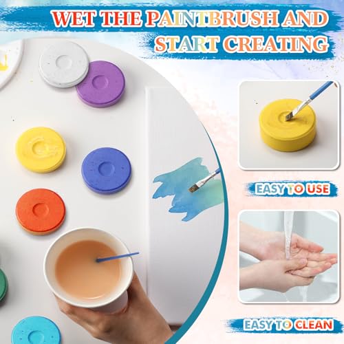Faccito 81 Pcs Tempera Paint Cakes Bulk, 9 Colors Large Watercolor Blocks