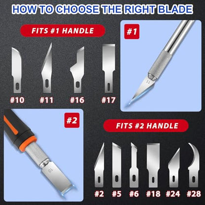 DIYSELF 150 PCS #28 Hobby Knife Blades, SK5 Exacto Knife Replacement Blades - size: #28