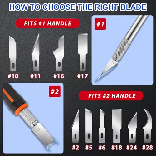 DIYSELF 150 PCS Exacto Knife Blades #2, SK5 Exacto Blades with Storage Case - size: #2