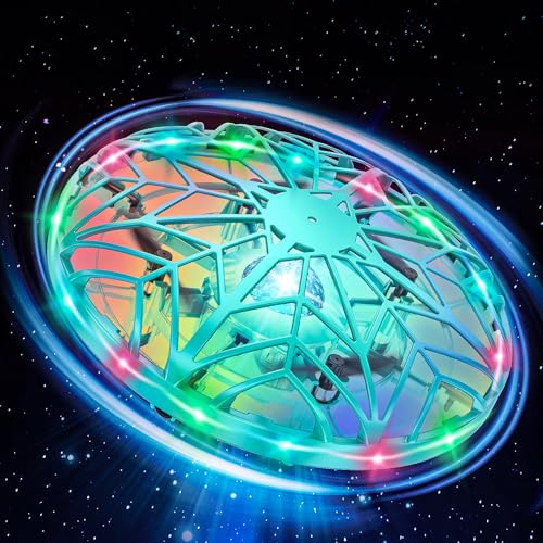 Hand Operated Drone Toy for Kids or Adults - AI Motion Sensors Mini Drones with Bright LED Projection, 360 Flips, Easy Indoor Small Flying Orb Ball for Age 4-6-8-12 Birthday Gifts - color: Green