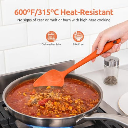 U-Taste 600ºF Heat Resistant Silicone Spatulas for Cooking, 4Pcs/Orange - color: Orange