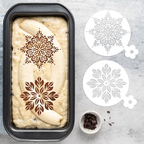 Sitsink Mandala Cookie Coffee Stencils - 25 Pcs Mandala Latte Art Cookie Stencils for Coffee Cake Bread Decor, Reusable Bread Template for Sourdough Decoration Tools Baking Stencil - style: latte art