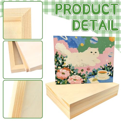 FSWCCK 5 Pack 11 x 14 inch Wood Panel Boards, Unfinished Wood Canvas Panels for Crafts, Painting Canvas, DIY Art Projects, Pouring, Arts Use with Oils, Acrylics - size: 11"X 14" 5 Pack